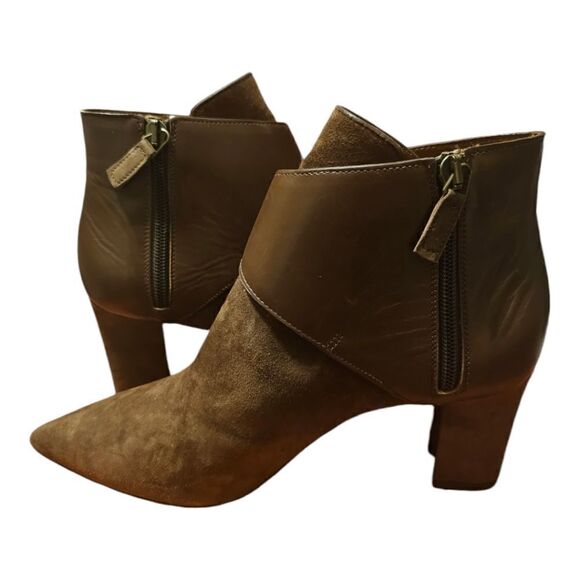 AQUATALIA Rich Brown Suede/ Leather Booties Made in Italy - Size 8 - Picture 3 of 10